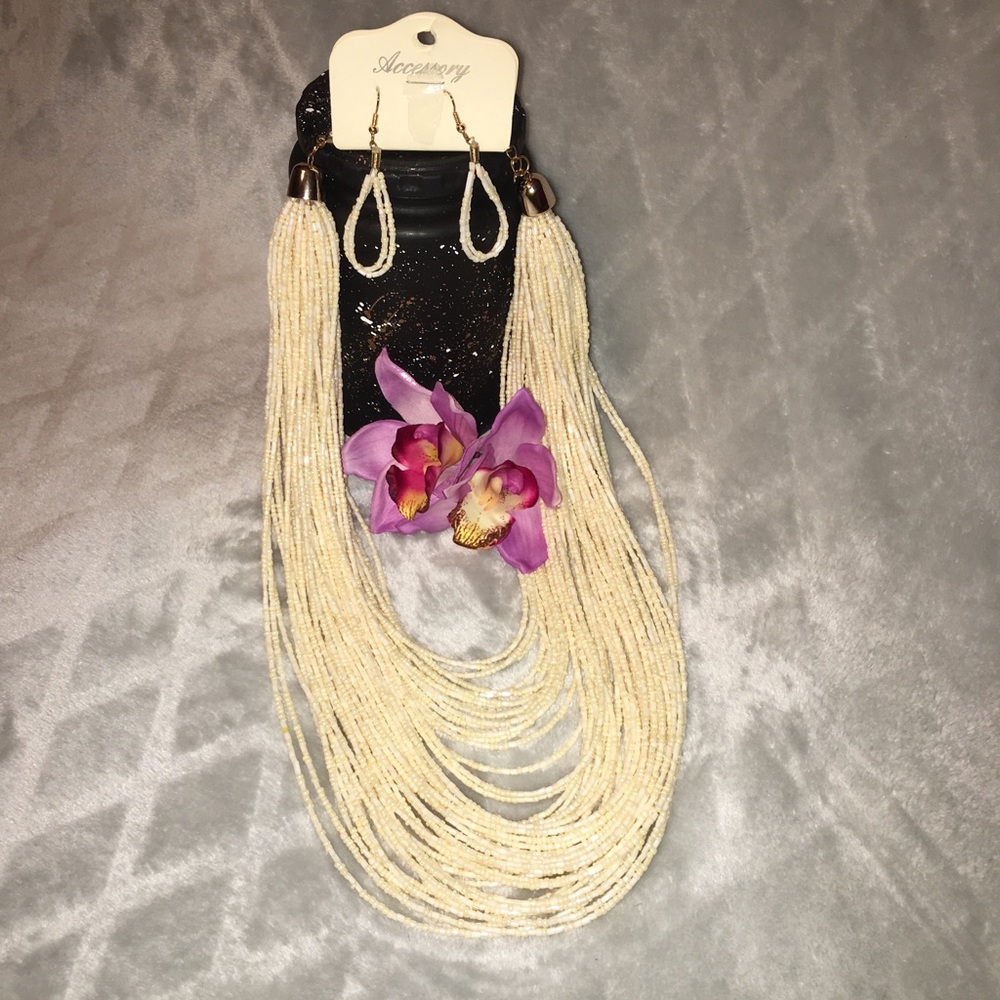 Beaded Necklace and Earing set